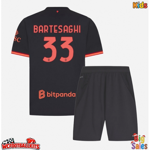 AC Milan Davide Bartesaghi #33 Replica Third Stadium Kit for Kids 2026-27 Short Sleeve (+ pants)